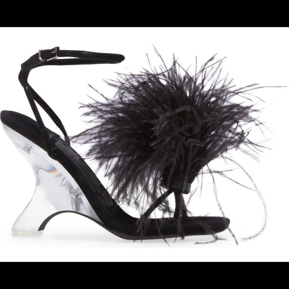 Jeffrey Campbell Flirt-A-Lot Feather Sandals
